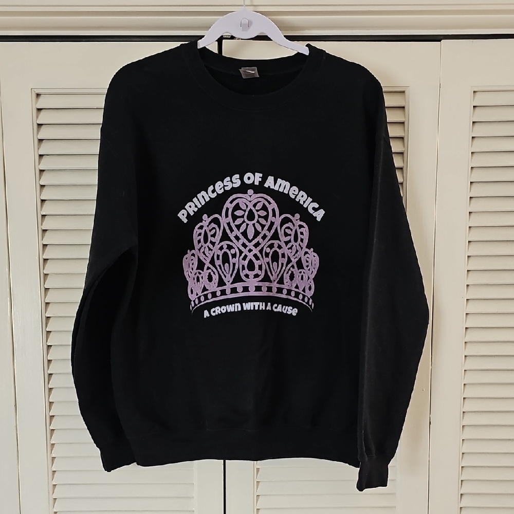 Black Sweatshirt with Pink Graphic